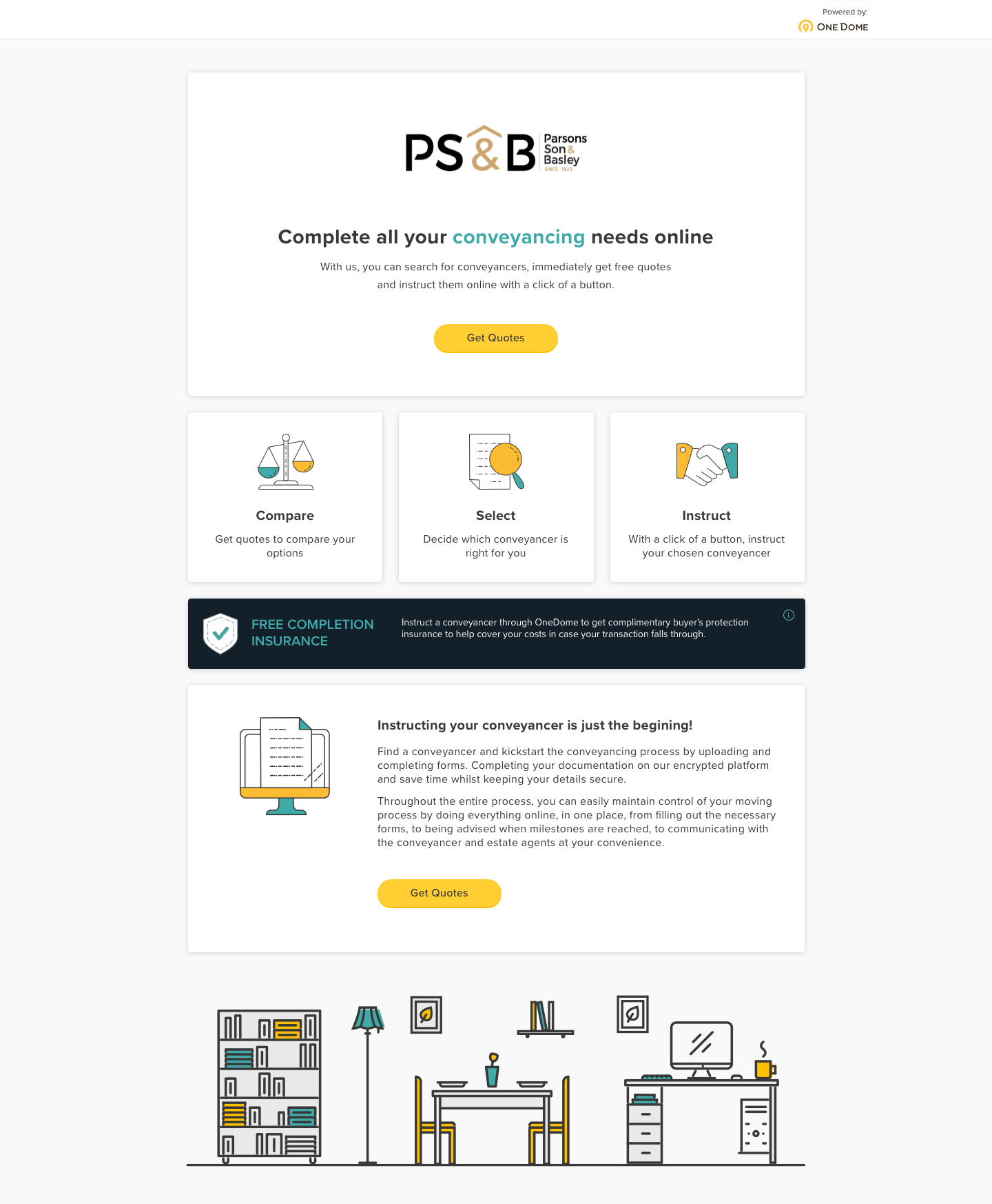 Conveyancing marketplace screen